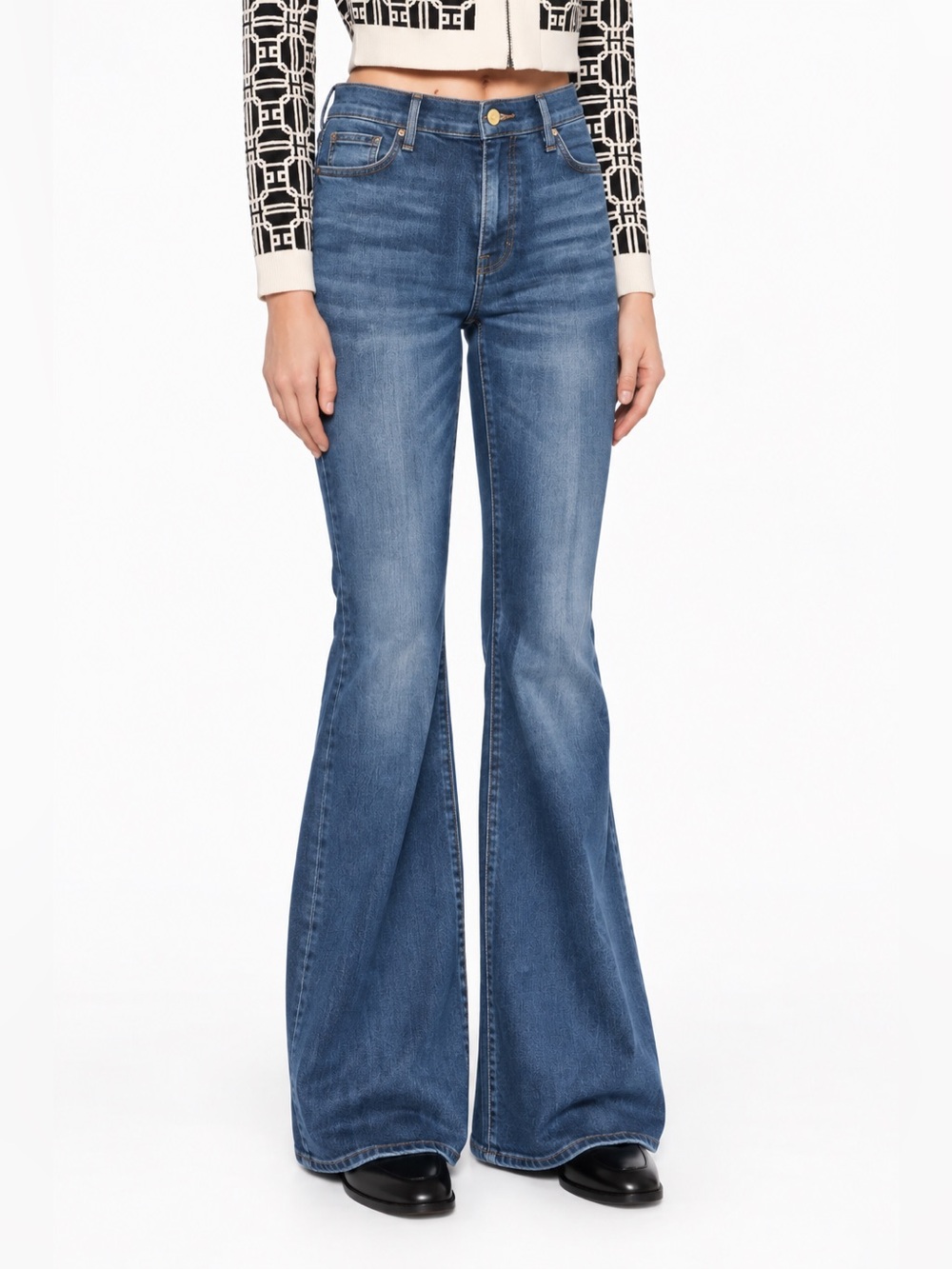Frame Denim Le High Flare Jeans Madison Wash Size 32